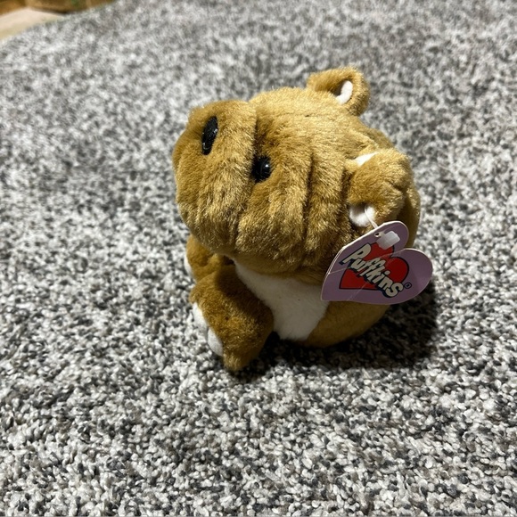 Swibco Puffkins Bosley Bulldog Plush Stuffed Animal Tan White Mini Vintage 4" - Picture 1 of 11